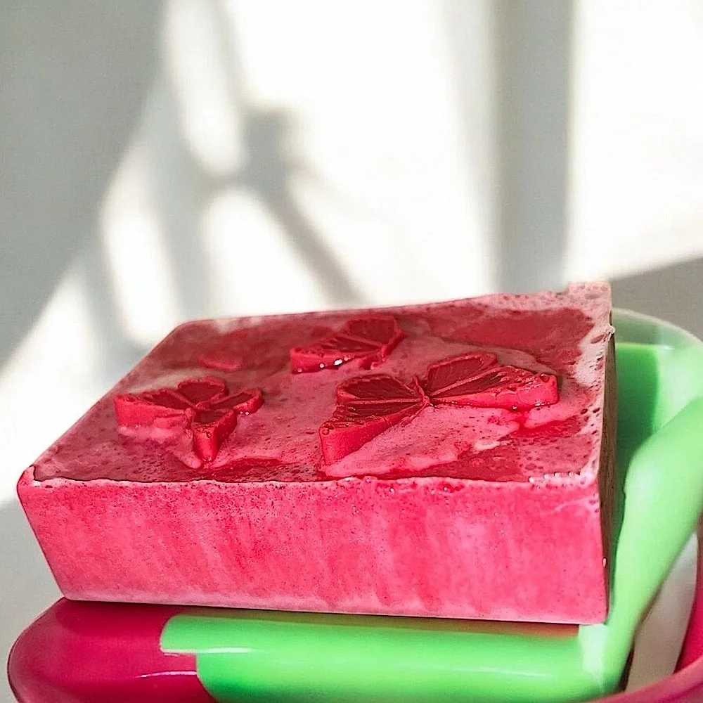 Cherry apple SOAP Handmade 3x2in 6oz 3D butterfly’s shea butter & SHIMMER